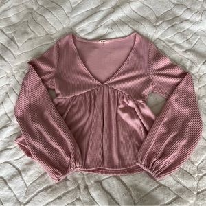 Mi Ami Dust Pink Babydoll Top
